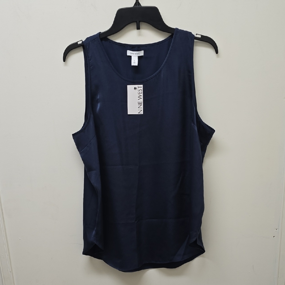 Nine West Women's Dark Blue Tank Blouse - Size L